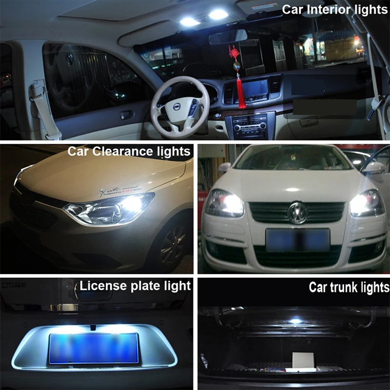 6000K 12SMD White Wedge Side Bulb Car LED Lamp Vehicle Turn Lights T10 W5W 2835