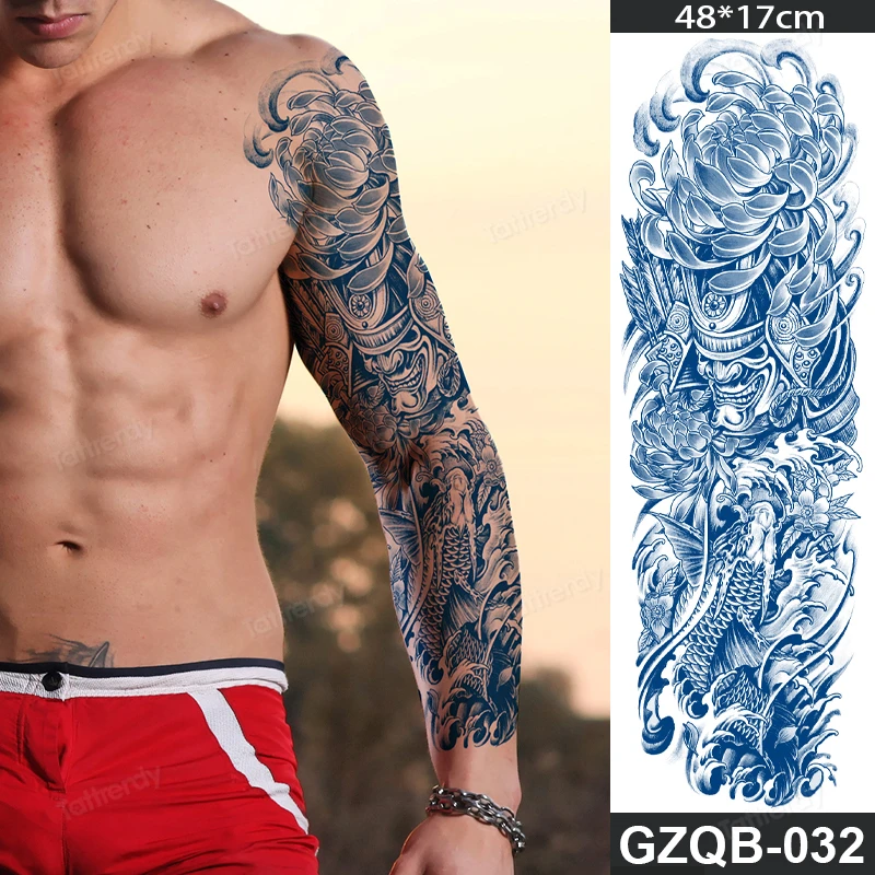 【IFYOUWANT】Tatto in Body TEE Large Arm Sleeve Tattoo Totem Tribal Juice Ink Long Lasting