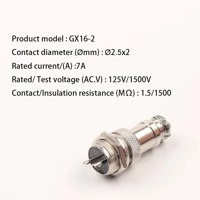1 Set GX16 Nut TYPE Male & Female Electrical Connector 2/3/4/5/6/7/8/9/10 Pin Circular Aviation Socket Plug Wire Panel Connector 6