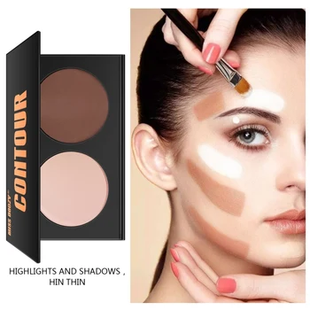 

Smudge-proof Double-tone Face Powder Palette Long Lasting Waterproof Face Brighten Powder Hot !