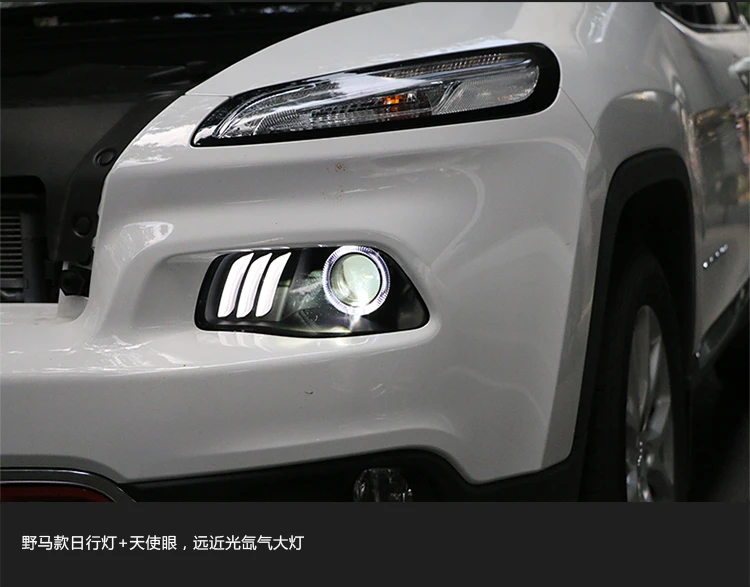 Автомобильный Стайлинг фар для Jeep Cherokee- светодиодный фонарь для Cherokee Головной фонарь светодиодный DRL Bi-Xenon HID налобный фонарь в сборе