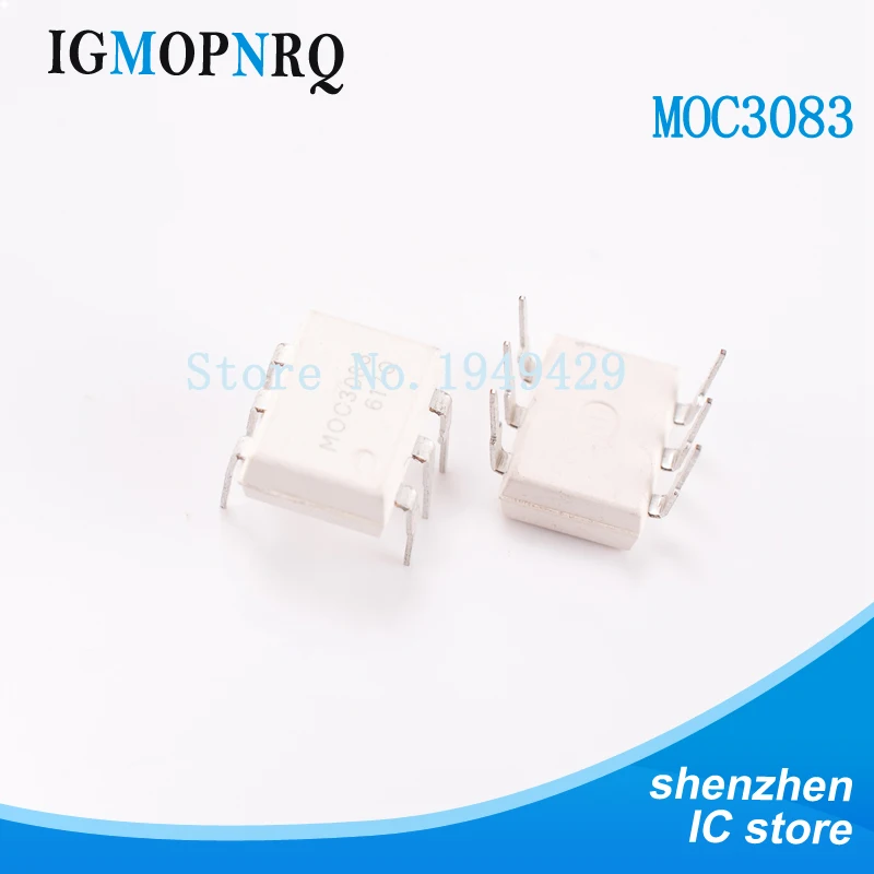 10pcs Moc3083 M0c3083 Dip6 Triac & Scr Output Optocouplers 800vdrm Ift