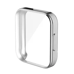 Sleek Electroplated TPU Protective Case & Full Screen Protector Shell for Redmi Watch 2 Lite (Silver)