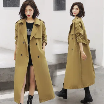 

Windbreaker Women Mid-length Short-height 2020 New Style Spring and Autumn Elegant Loose Slimming Popular British Coat