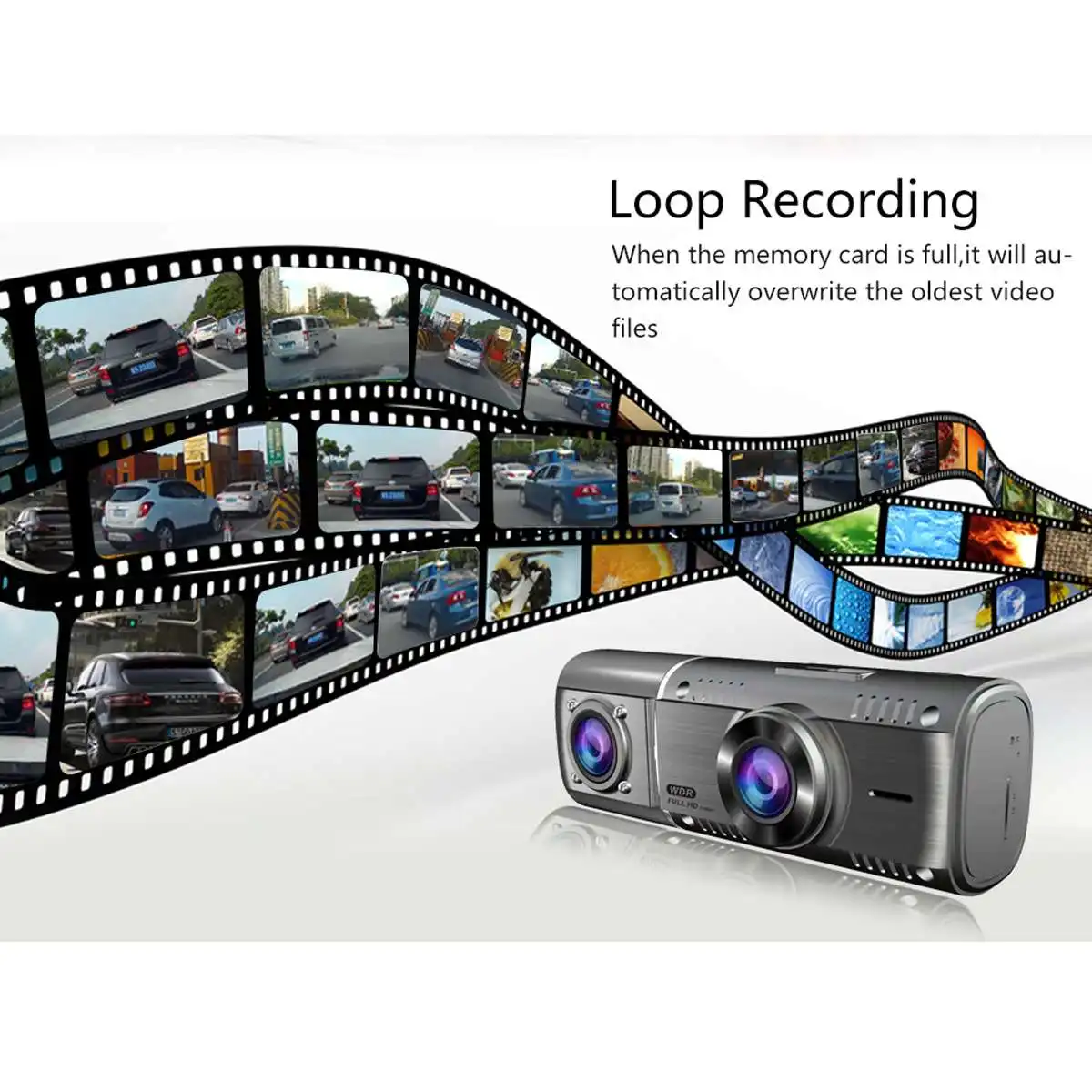 Сенсорный DVR Авто Регистратор 1080P ночного видения для транспорта, с двумя объективами, Автомобильный видеорегистратор, камера, видеорегистратор, встроенный микрофон, видеорегистратор