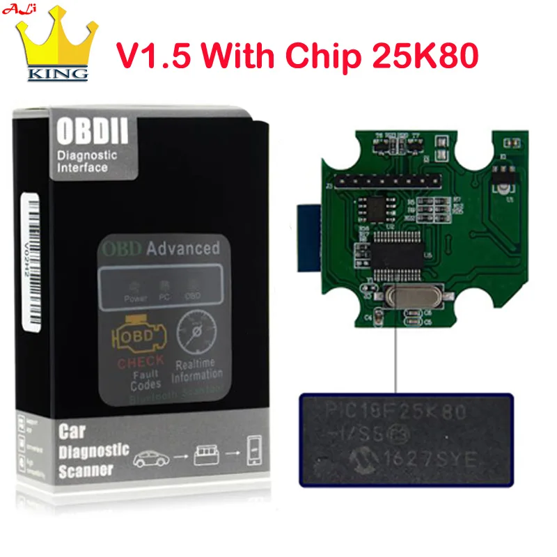 Mini HH ELM327 Bluetooth Автомобильный диагностический сканер V1.5 Elm 327 25K80 чип адаптер