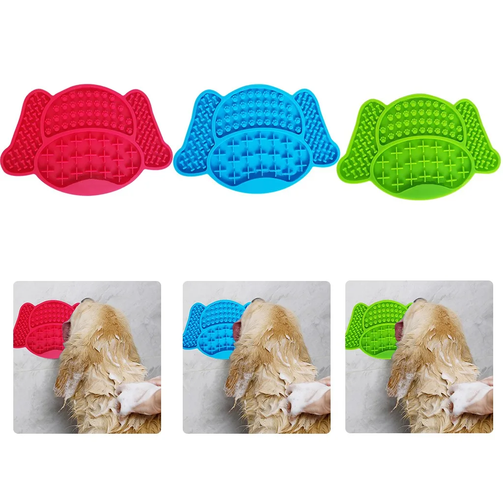 Tapete de comida lenta para perros, cuencos de alimentación de perro mascota, cuenco de silicona, almohadilla para lamer, comedero lento, accesorios para mascotas # T2P
