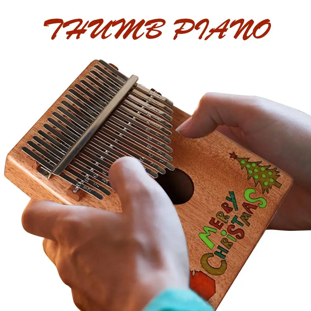 17-Tone Kalimba большой палец пианино Пальчиковое пианино детский деревянный музыкальный инструмент игрушки для начинающих ребенок Рождество большой палец пианино