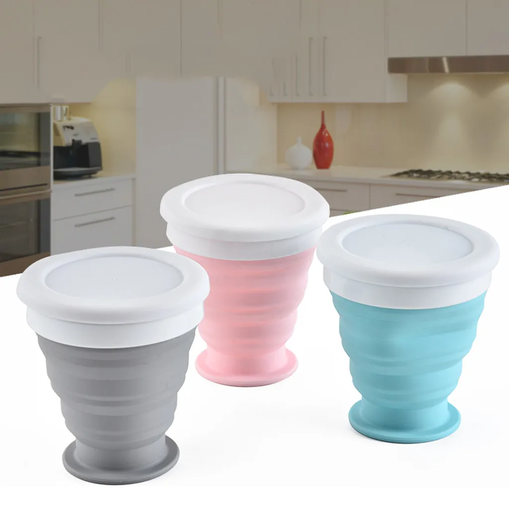 

Folding Cup Portable Silicone Telescopic Drinking Bottles Water Collapsible Folding Cup Travel Camping Portable Water Cup 2020