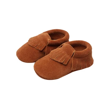 

2020 Baby First Walkers Infants Girl Shoes Leisure Shoes Brown Walking Anti-Slip Knitting Soft-Soled Hollow-out Tassels Sneaker