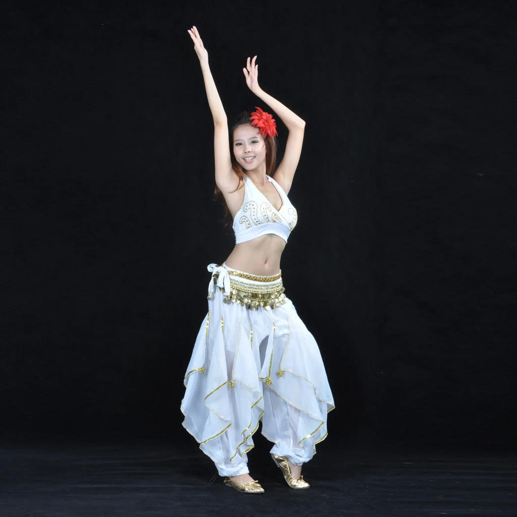 

Prettyia Belly Dance Harem Pants Tribal Baggy Arabic Halloween Pants Latin