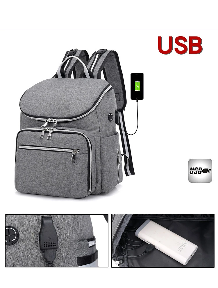 Модный многофункциональный рюкзак, USB сумка для отдыха, сумка для мамы, Большой Вместительный рюкзак унисекс, Портативная сумка, сумка для матери и ребенка