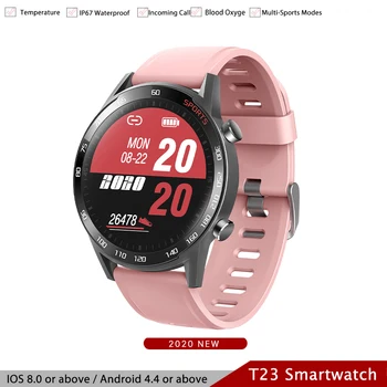 

T23 Smart Watch Men Women Waterproof Body Temperature Fitness Tracker Smart Bracelet Heart Rate Monitor for Ios Android IOS Phon