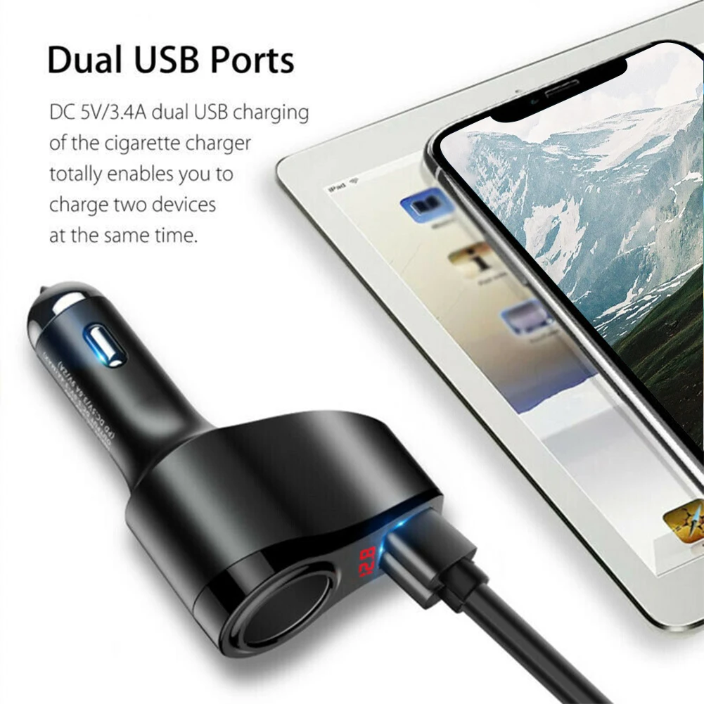12-24 в два usb порта многофункциональные принадлежности автомобильное зарядное устройство адаптер, быстрая зарядка прикуриватель стабильный удобный