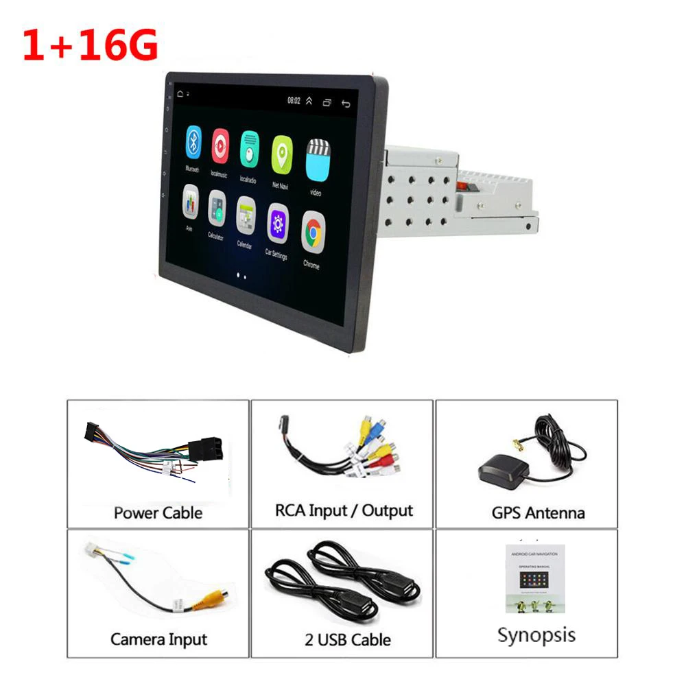 1 Din 10.1 inch Android 9.1 Car Radio Single DIN Audio Universal Car Multimedia Player GPS Navigation Wifi Mirror Link - Цвет: 1 16G NO Camera