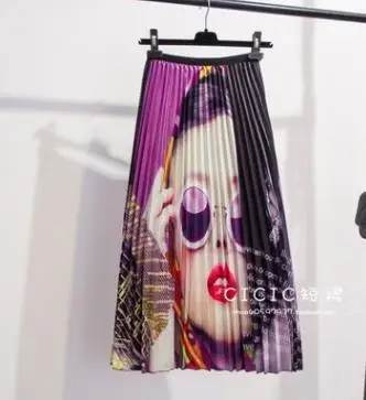 2019 африканская юбка новая женская Винтажная с мультяшным принтом высокая талия