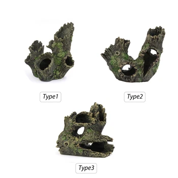 

New 1pc Aquarium Ornament Driftwood Resin Wood Trunk DIY Hollow House Cave Ornament for Fish Tank Aquarium Landscape Decoration