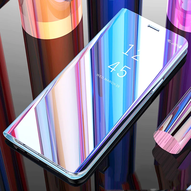 Mirror Smart View Case Cover Phone Bag For Samsung S10 E S9 S8 S7 S6 Edge Plus Note 10 Pro 8 9 5 4 A9 star lite C8 J2 Prime | Мобильные