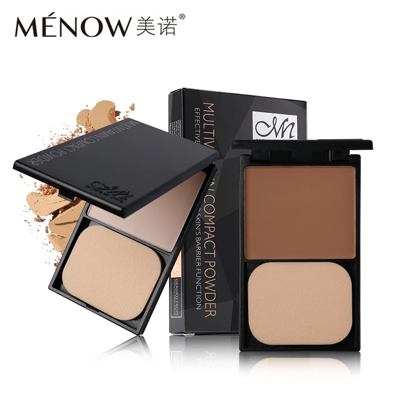 

Menow Illuminator Makeup Face Pressed Powder Palette Multivitamin Waterproof Matte Compact Powder with Puff Long Lasting