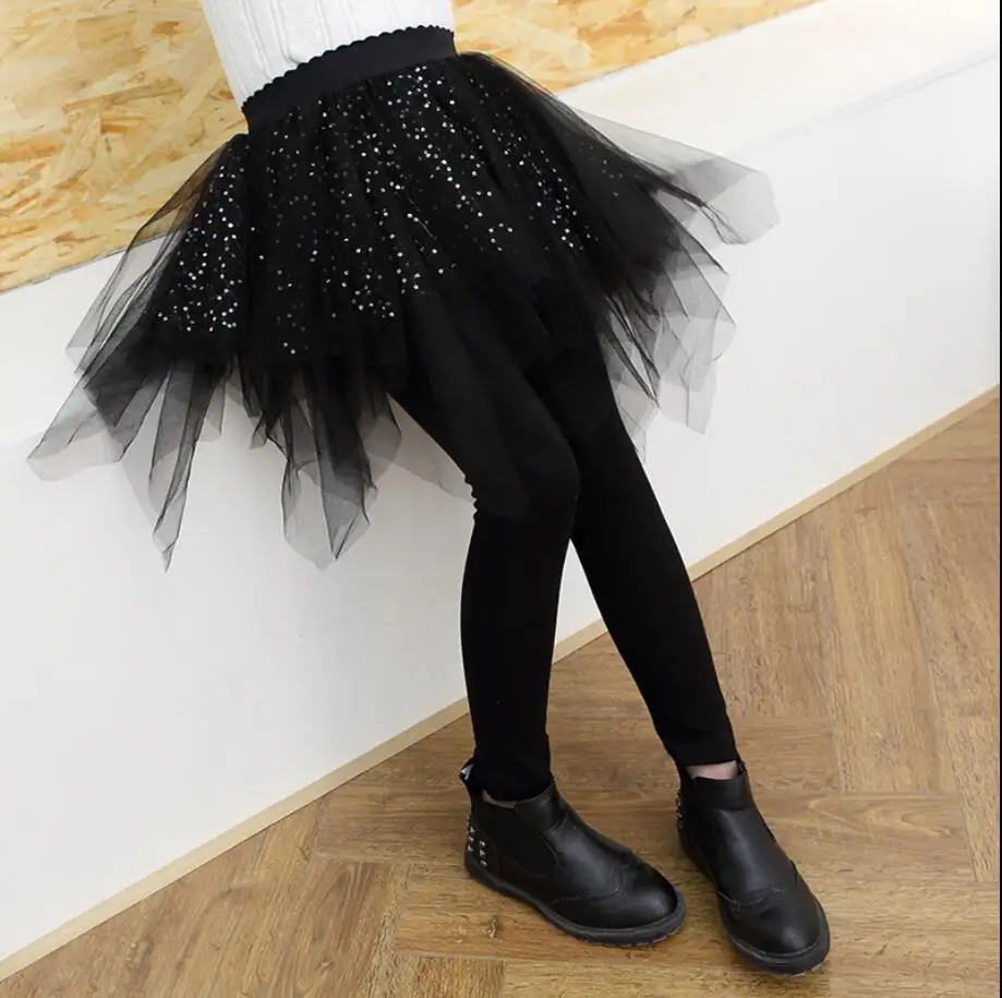 black no velvet Г. Осенне-зимние детские штаны юбка-брюки-пачка, юбка-брюки для маленьких девочек, брюки детские плотные теплые леггинсы для девочек, K158 - Цвет: black no velvet