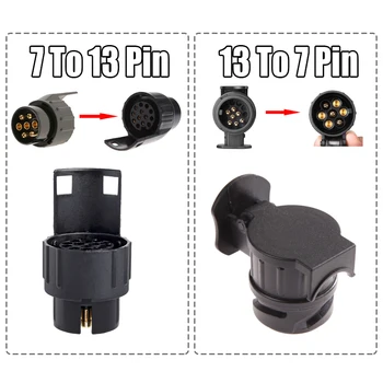 

13 Pin To 7 Pin To 13 Pin Plug Connector Adapter Towbar Socket Converter Car Trailer Truck Caravan Wiring Connector Truck Cable