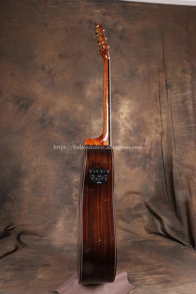 Полностью прочная гитара, 41 "Массив ели Топ/Корпус из розового дерева (стрела купидона) TA-DS40A, полноразмерная гитара с звукоснимателем, с