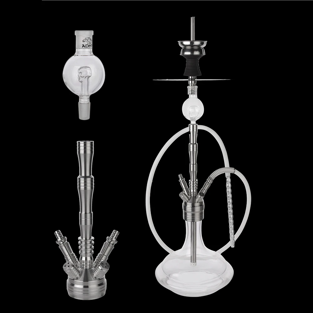 

Hookah Set Large Chicha Stainless Steel Hookah Molasses Catcher Hose Nagil Fitting Hotselling4 Connection Adapter