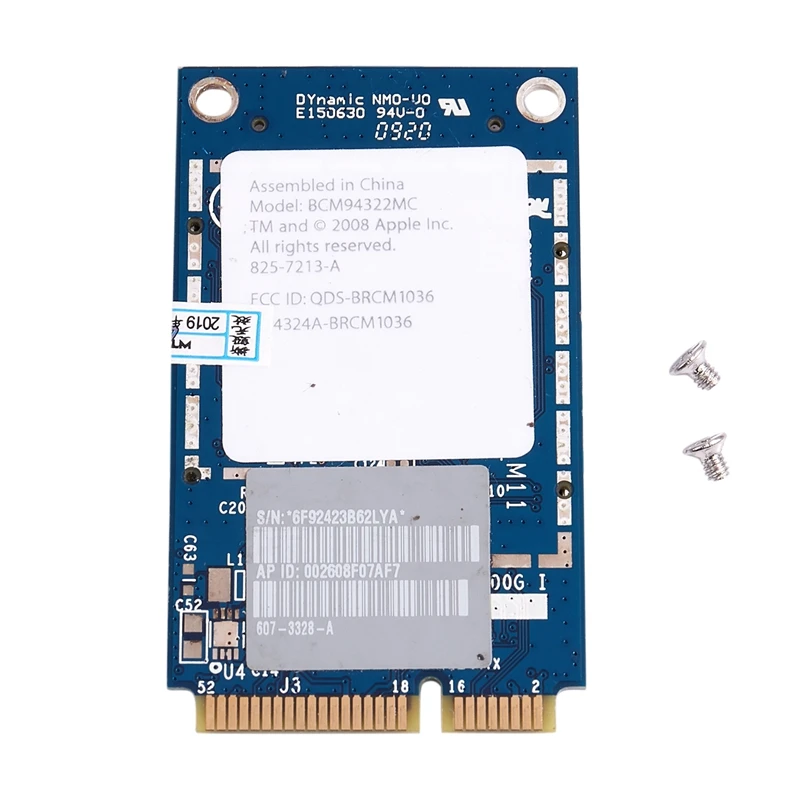 BCM94322MC 4322 для Apple аэропорт 802,11 A/B/G/N 300 Мбит/с беспроводной-N Wifi PCI-E Mini Wlan сетевая карта Поддержка MAC OS