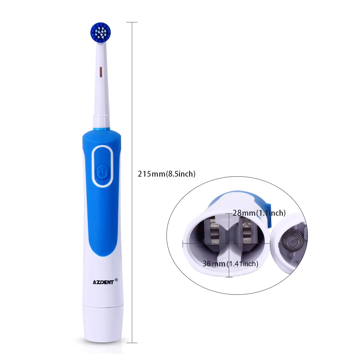 Azdent Battery Type(2AA Battery Not Include )  AZ-2 Pro Rotating Electric ToothbrushType Tooth Whitening Adults 2