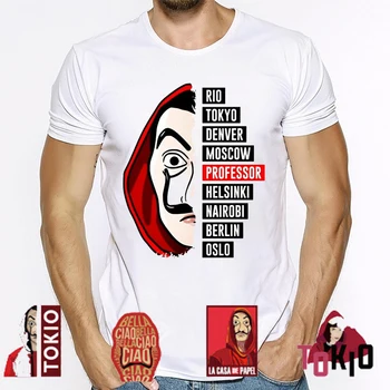 

La Casa De Papel T Shirt House of Paper Tshirt Funny Design Money Heist Cartoon Tee Short Sleeve Oversized T-Shirt Hip Hop