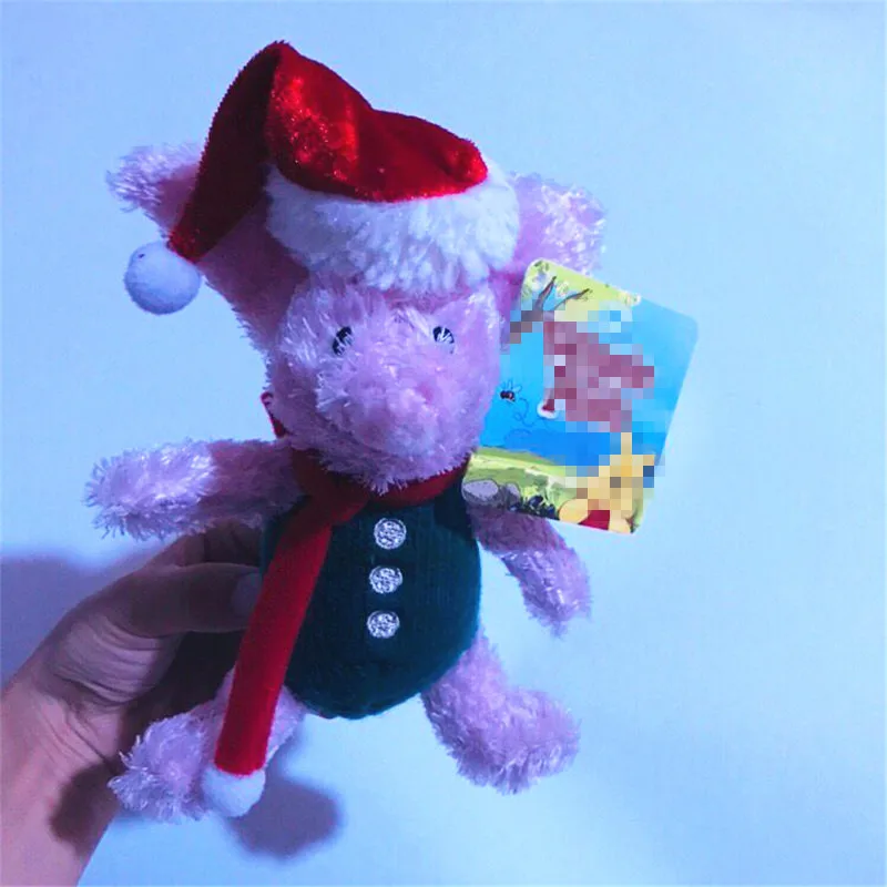 1 шт./лот 18 см Рождество Eeyore кошка кенгуру свинка Ослик Кролик Утка roo поросенок плюшевая кукла в подарок детские игрушки - Цвет: Розовый
