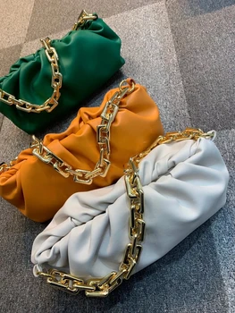 

Cow Leather High Quality Women Chain Shoulder Bag Fashion Handbags Women Designer Pouch Bag Golden Purple Bag Drop Shipping