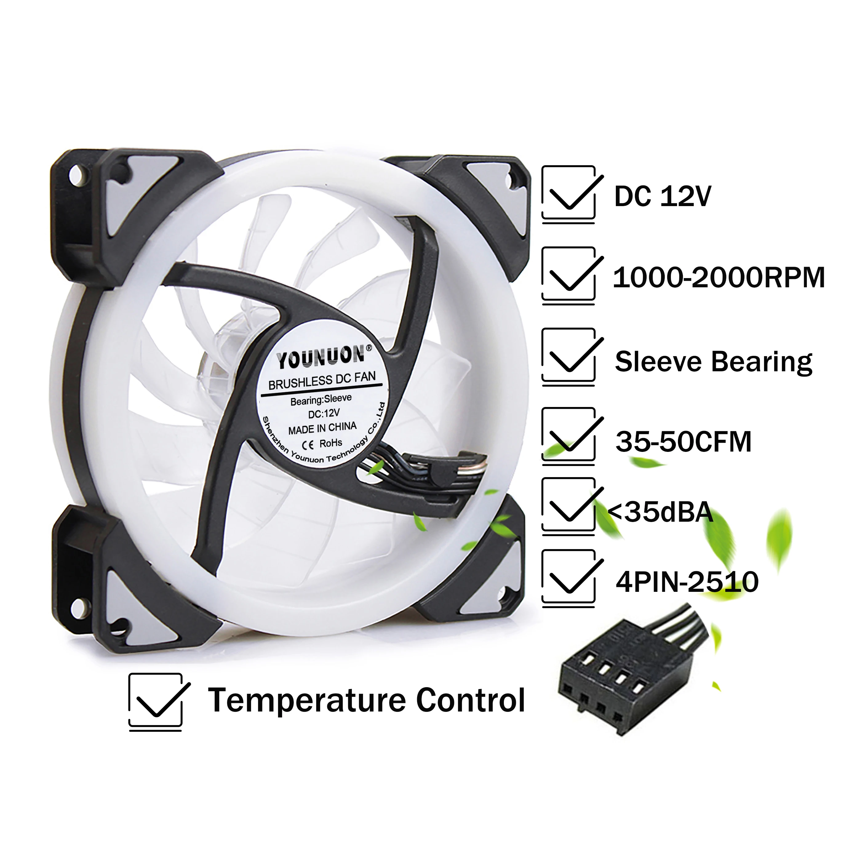 Cooling Fan 92mm LED Fan 92x92x25mm DC 12V Led Fan CPU GPU Computer Case Cooling Cooler 4PIN Temperature Control cooling fan