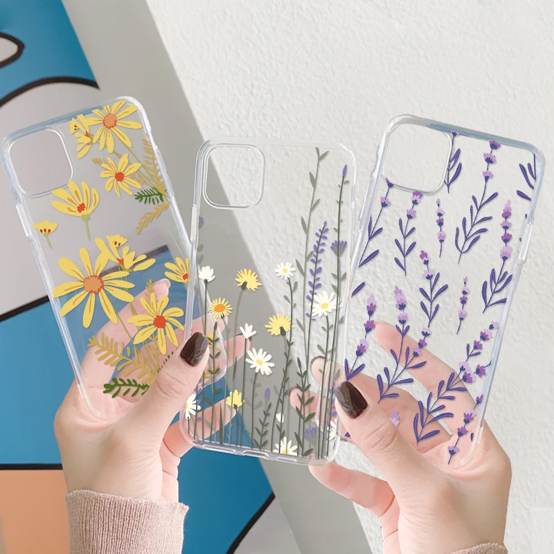 Чехол с цветами для Xiaomi Redmi Mi Poco X3 NFC F3 M3 A3 9 SE 9T Note 10T 11 Lite 8 7 10 s Pro 8T 5 9C K20 прозрачный