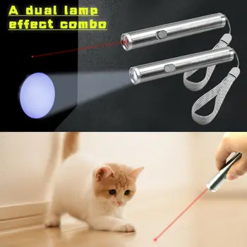 

Mini Laser Pointer Cat Toy Interactive 2 in 1 Chaser Toy With Red Dot and Mini Flashlight to Scratching Training Tool For Cat