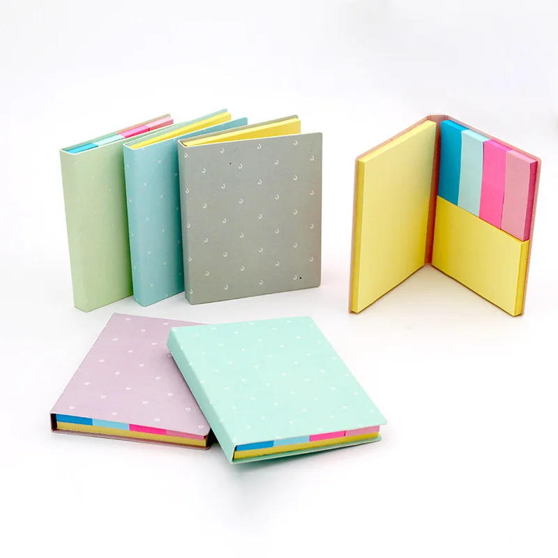 Sticky notes in a booklet Three sizes of self-stick notes 300 sheets Conveniently use as memo, book maker, index of file folder