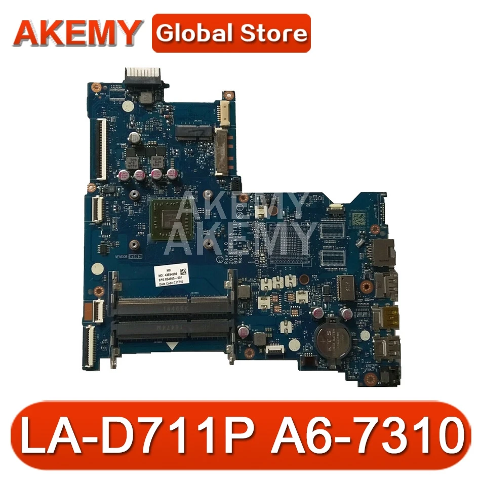 Для HP 15-BA серии Материнская плата для ноутбука с A6-7310 CPU 854965-601 BDL51 LA-D711P REV: 3 0