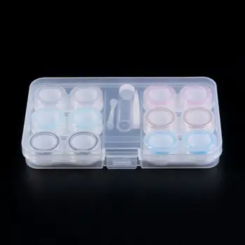 

1 Set Contact Lens Case Box 6 Boxes Simple Transparent Leakproof Portable Storage Eye Care Kit Organizer Container