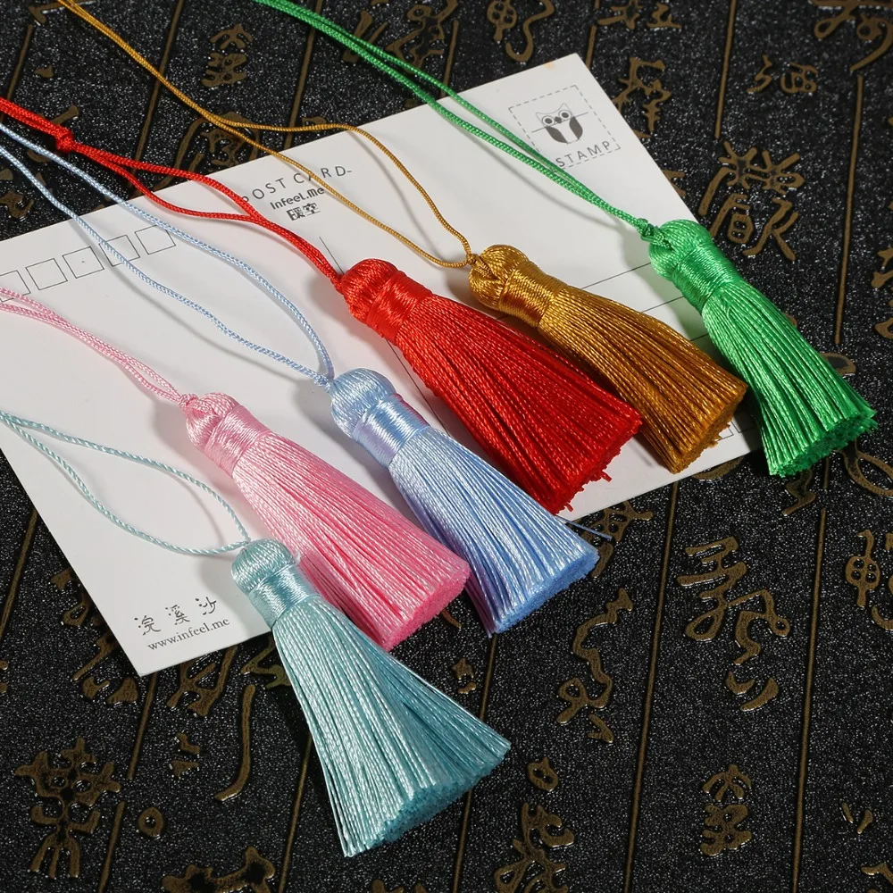 17 farben 5,5 cm Hohe Qualität Baumwolle Seide Quaste Kurze Quaste Vorhänge Hängen Für DIY Schmuck, Die Entdeckungen Zubehör – Detail 4