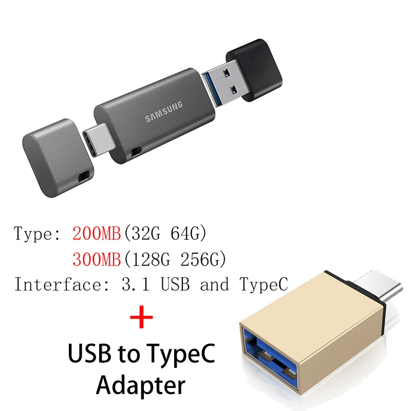 USB флеш-накопитель SAMSUNG type C OTG 64, 128 ГБ, флеш-накопитель 128 ГБ, 64 ГБ, 32 ГБ, 256 ГБ, флеш-накопитель 3,1, USB флешка, диск на ключ, память для телефона - Color: DB B