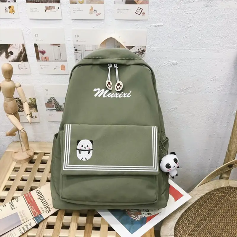 LightGreen Модные женские школьные сумки, милый рюкзак для девочек-подростков, большая Вместительная дорожная многофункциональная сумка для хранения, Женская Mochila Mujer - Цвет: LightGreen