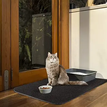 

Waterproof Pet Cat Litter Mat Foldable Double-Layer Cats Mat Bottom Non-slip Pet Supplies Cat Mat Layer Pet Litter Catcher Mat