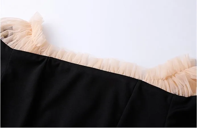 SWEETXUE Long Black Party Dress Women Autumn Winter Vintage A line Long Dresses Female Stylish And Elegant Dress