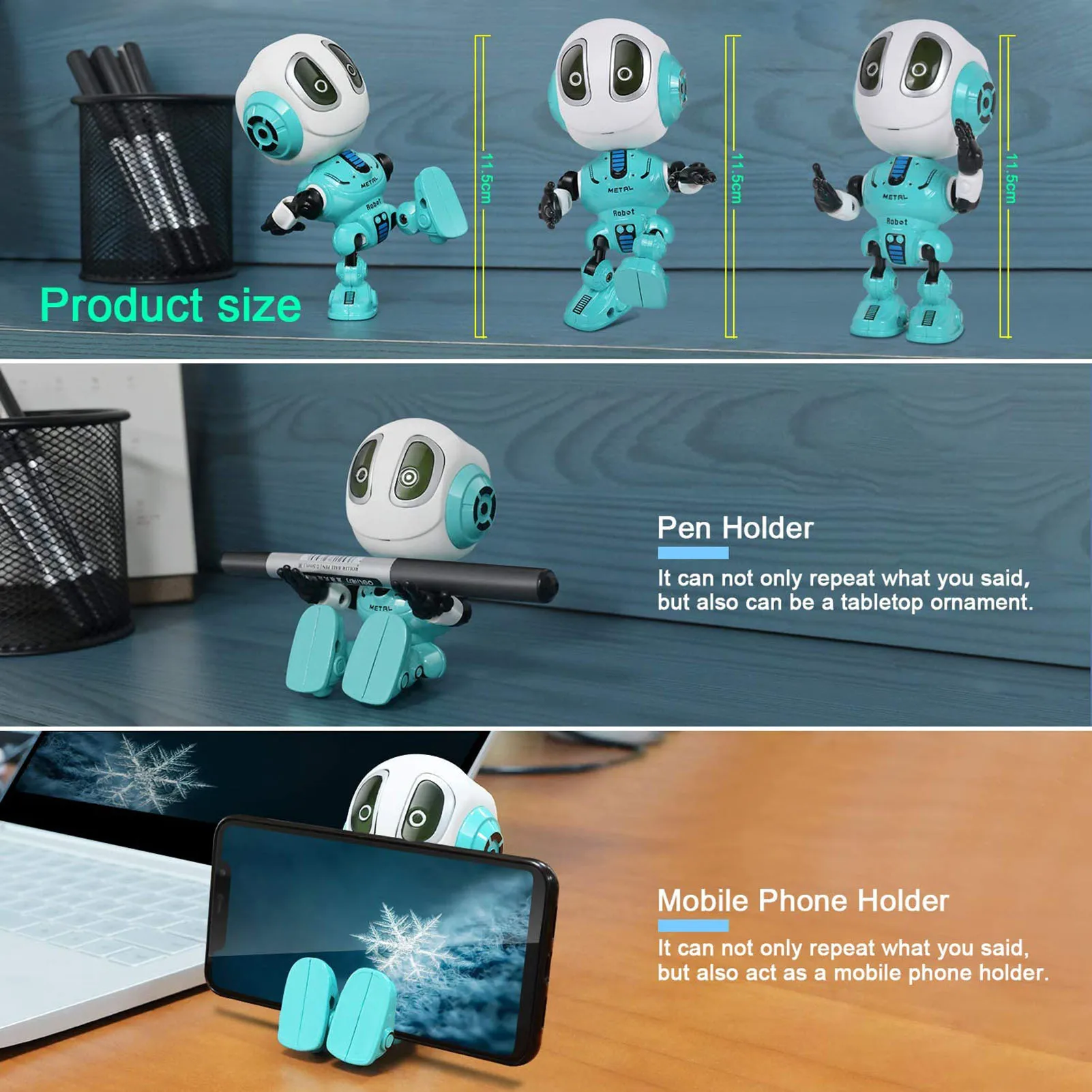 Smart Talking Robot Toy DIY USB Electric Toy Colorful LED Eyes Intelligent Robots Gifts Toys For Children 5