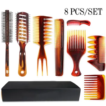 

8pcs Anti-static Combs Set Hairdressing Detangle Heat Resistant Hair Brushes for Salon Home HJL2019