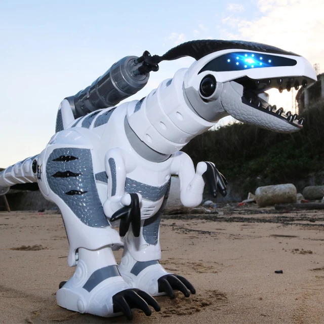 Dinossauro Robô Interativo Programável com Controle Remoto para Crianças de  3 a 10 Anos, DOLLOX, Branco - Dular