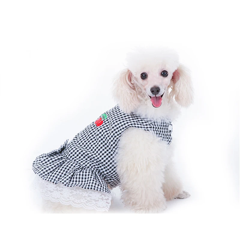 Pet Cat Clothes Small Medium Pet Cats Dogs Skirts Spring And Summer 4 Color XS-L Pet Supplies For Cute Lattice Lace Cat Dress