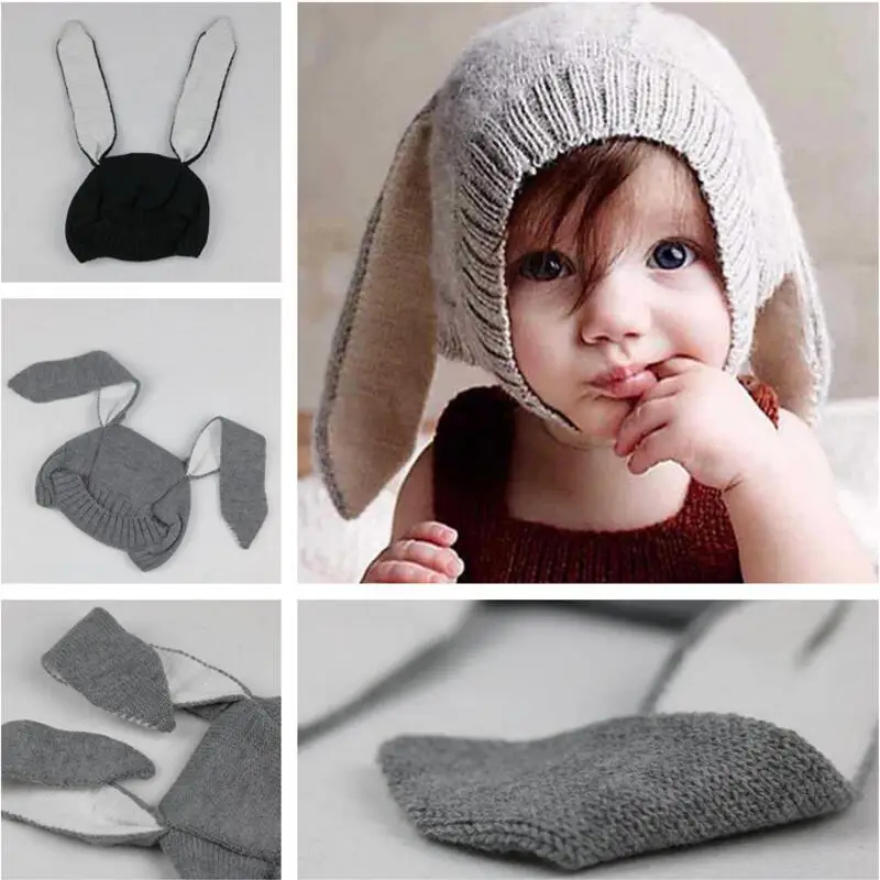 

Toddler Infant Knitted Winter Baby Hat Animal Shape Kids Baby Girls Boys Crochet Warm Hats Children Rabbit Ears Beanie Caps