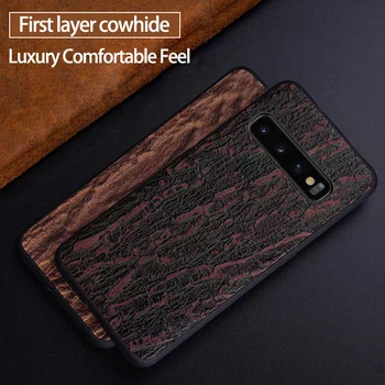 

Cowhide Phone Case For Samsung A30 A40 A50 A70 S7 S8 S9 S10 Plus Note 8 9 10 plus Bark texture Case A5 A7 j5 j7 2017 j6 A8 2018