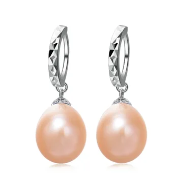 

GU-97 Natural Pearl Earrings Cultured S925 Sterling Silver Earrings Butterfly/Drop Earrings For Women